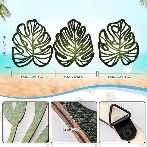 Resin Photo Frame Card Display Holder Poster Glass Front Picture Frame with Palm Leaves Wood Wall Decor Wooden Ornament Creative Tropical Wall Art Jun in Saudi Arabia