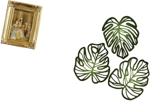 Resin Photo Frame Card Display Holder Poster Glass Front Picture Frame with Palm Leaves Wood Wall Decor Wooden Ornament Creative Tropical Wall Art Jun in Saudi Arabia