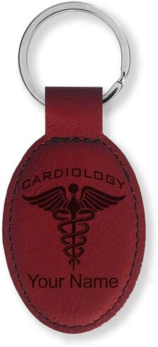 LaserGram Oval Keychain, Cardiology, Personalized Engraving Included in Saudi Arabia