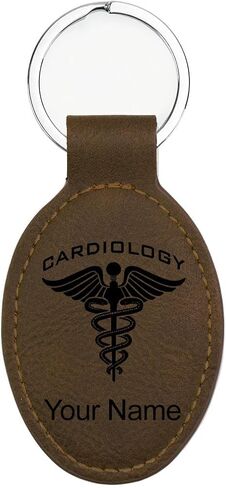 LaserGram Oval Keychain, Cardiology, Personalized Engraving Included in Saudi Arabia