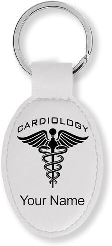LaserGram Oval Keychain, Cardiology, Personalized Engraving Included in Saudi Arabia