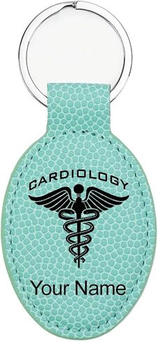 LaserGram Oval Keychain, Cardiology, Personalized Engraving Included in Saudi Arabia