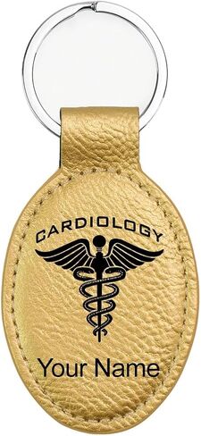 LaserGram Oval Keychain, Cardiology, Personalized Engraving Included in Saudi Arabia