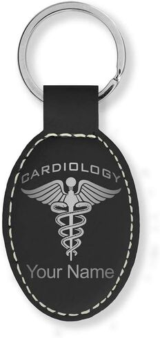 LaserGram Oval Keychain, Cardiology, Personalized Engraving Included in Saudi Arabia