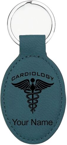 LaserGram Oval Keychain, Cardiology, Personalized Engraving Included in Saudi Arabia