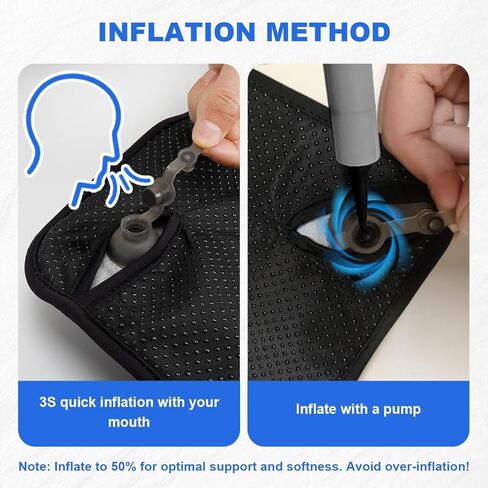 18" x 16" Sonduur Travel Cushion Airplane Seat, Adjustable Portable Inflatable Seat Cushion for Air Travel, High Profile Travel Seat Cushions for Airplanes in Saudi Arabia