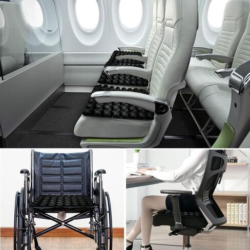 18" x 16" Sonduur Travel Cushion Airplane Seat, Adjustable Portable Inflatable Seat Cushion for Air Travel, High Profile Travel Seat Cushions for Airplanes in Saudi Arabia