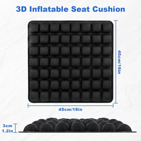 18" x 16" Sonduur Travel Cushion Airplane Seat, Adjustable Portable Inflatable Seat Cushion for Air Travel, High Profile Travel Seat Cushions for Airplanes in Saudi Arabia
