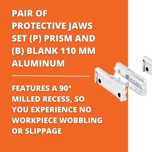 Fein Protective Jaws Set for VersaMAG Vise - 110mm Aluminum - Prism (P) & Blank (B) for Secure Clamping, Scratch-Free Workpiece Protection - 90701010010 in Saudi Arabia