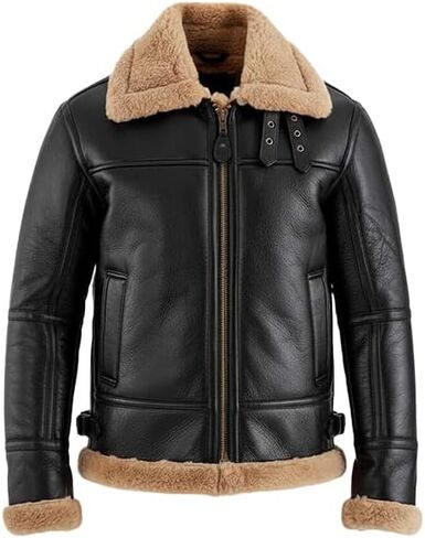 B3 Bomber Jacket Aviator Real Shearling B3 Bomber Jacket الشتاء in Kuwait