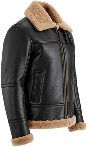 B3 Bomber Jacket Aviator Real Shearling B3 Bomber Jacket الشتاء in Kuwait