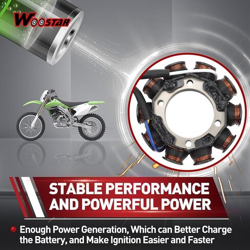 WOOSTAR 10 Coil 5 Wire Magneto Stator Replacement for 2008-2009 2012-2019 KLR 450R KLX 450A OEM 21003-0070 21003-0090 in Saudi Arabia