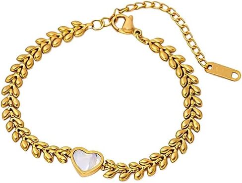 Solza Gold Bracelet for Women – Stainless Steel Heart Link Chain Jewelry, Adjustable Non-Tarnish Gold-Plated Bracelet, Stylish Stackable Bracelet for Everyday & Special Occasions in Saudi Arabia