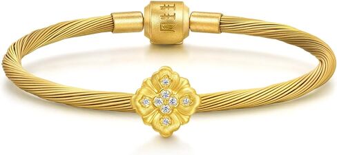 CHOW SANG SANG Gold Rhyme 999 24K Gold Blossom Diamond Charm Bracelet for Women 95690C ICONIC in Saudi Arabia