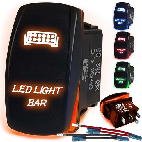 50 عيار سباق تشغيل/إيقاف LED الخلفية الروك التبديل شريط الضوء LED البرتقالي in Saudi Arabia