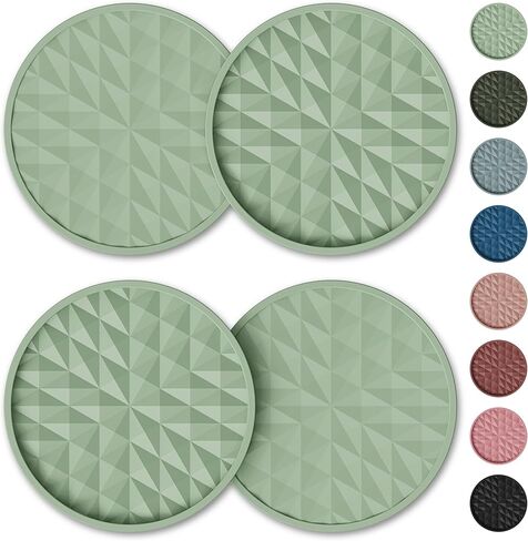 قواعد أكواب السيارة من السيليكون [4 عبوات] سجادات عالمية مقاس 2.75 بوصة غير قابلة للانزلاق، ملحقات داخلية للسيارة، حاملات أكواب السيارة، ديكور قواعد الأكواب، أزرق داكن in Kuwait