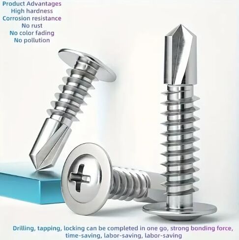 240Pcs 410 Stainless Steel Truss Head Self Tapping TEK Screws, Self Drilling Screws for Metal/Furniture, Building and Repairing, Truss Head, Phillips Screwdriver Drill Bit (Silver, 13+19+25mm) in Saudi Arabia