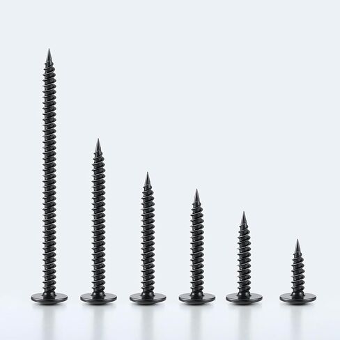 Black Wood Screws Phillips Modified Truss Head Assortment Kit 450PCS, Stainless Steel 410 Quick Self Tapping Screws for Wood Metal, #8 x 1/2",5/8",3/4",1",1-1/4",1-1/2",2" in Kuwait