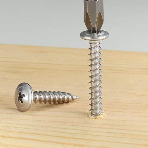 Black Wood Screws Phillips Modified Truss Head Assortment Kit 450PCS, Stainless Steel 410 Quick Self Tapping Screws for Wood Metal, #8 x 1/2",5/8",3/4",1",1-1/4",1-1/2",2" in Kuwait