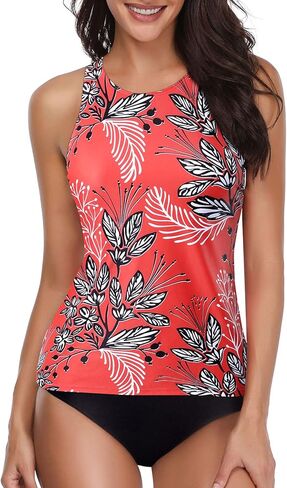 Holipick Two Piece Tankini Swimsuits for Women Tummy Control Bathing Suits High Neck Tankini Tops with Bikini Bottom in Saudi Arabia