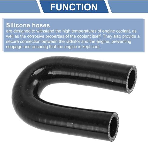 ACROPIX 25mm / 1'' Inch ID 180 Degree U Bend Shape Silicone Elbow Coupler Hose Black Car Coolant Tube Universal 4-Ply Reinforced Rubber Tubing Intake Boots in Saudi Arabia