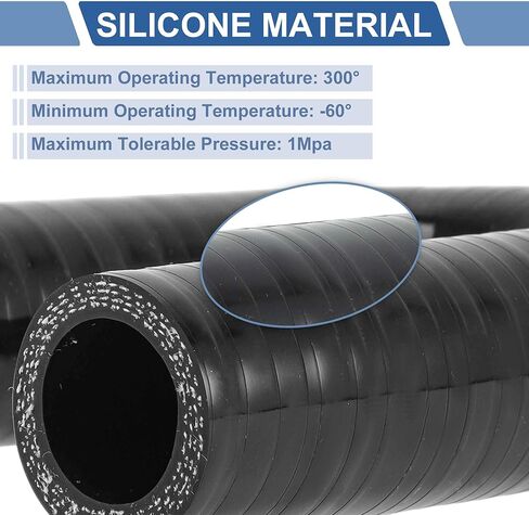 ACROPIX 25mm / 1'' Inch ID 180 Degree U Bend Shape Silicone Elbow Coupler Hose Black Car Coolant Tube Universal 4-Ply Reinforced Rubber Tubing Intake Boots in Saudi Arabia