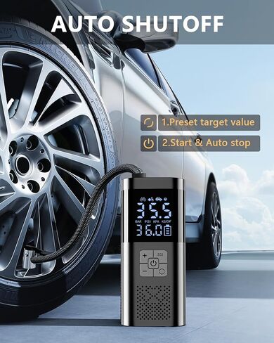 جهاز تشغيل القفز مع ضاغط هواء، بطارية ذروة 6000 أمبير محمولة للسيارات والدراجات النارية، صندوق القفز 150 رطل لكل بوصة مربعة 14.8 فولت مع كابلات توصيل، ضاغط هواء، مصابيح LED، شاشة LCD in Kuwait