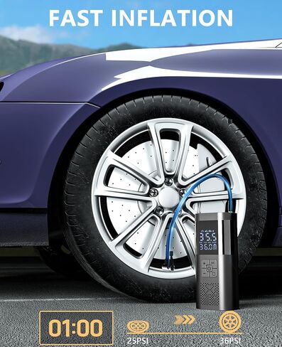 جهاز تشغيل القفز مع ضاغط هواء، بطارية ذروة 6000 أمبير محمولة للسيارات والدراجات النارية، صندوق القفز 150 رطل لكل بوصة مربعة 14.8 فولت مع كابلات توصيل، ضاغط هواء، مصابيح LED، شاشة LCD in Kuwait