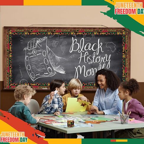 50 Ft Juneteenth Bulletin Board Border Decorations - Happy Juneteenth Freedom Day June 19th Border for Classroom School African Afro American Festival Supplies in Kuwait