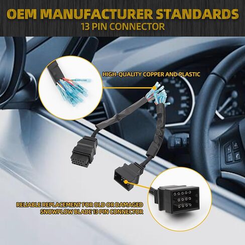 Dasbecan MSC04753 Snow Plow Wiring Harness Repair Kit, 13 Pin Harness Connector Compatible with Boss Snowplow Blade, Replace# MSC04754 in Saudi Arabia