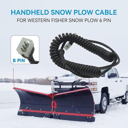 6-Pin Snow Plow Controller Cord 96437, for Western Fisher Handheld Snow Plow Control Cord Replaces# 56462 72556 in Kuwait