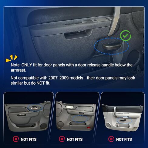 22818465 Front Driver Side Armrest Repair Kit Fit for Chevy Silverado & GMC Sierra 1500 2010-2013, Silverado & GMC Sierra 2500HD 3500HD 2010-2014, Only Fit the Door Handle Below Armrest, Black in Saudi Arabia
