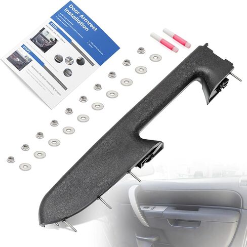 22818465 Front Driver Side Armrest Repair Kit Fit for Chevy Silverado & GMC Sierra 1500 2010-2013, Silverado & GMC Sierra 2500HD 3500HD 2010-2014, Only Fit the Door Handle Below Armrest, Black in Kuwait