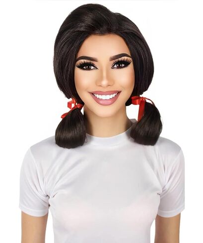 Adult Women’s Island Sitcom Pigtail Wig, Flame-retardant Synthetic Fiber - Brown in Saudi Arabia