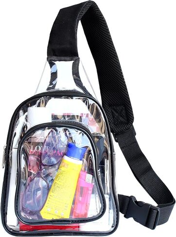 محافظ صغيرة شفافة للنساء والرجال، حقيبة شفافة للمناسبات والحفلات الموسيقية، حقيبة ظهر على الكتف in Kuwait