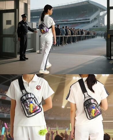 محافظ صغيرة شفافة للنساء والرجال، حقيبة شفافة للمناسبات والحفلات الموسيقية، حقيبة ظهر على الكتف in Kuwait