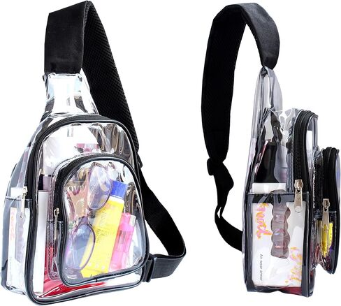 محافظ صغيرة شفافة للنساء والرجال، حقيبة شفافة للمناسبات والحفلات الموسيقية، حقيبة ظهر على الكتف in Kuwait