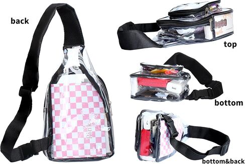 محافظ صغيرة شفافة للنساء والرجال، حقيبة شفافة للمناسبات والحفلات الموسيقية، حقيبة ظهر على الكتف in Kuwait