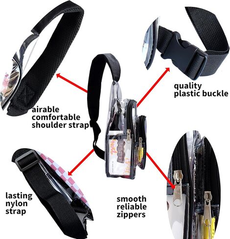 محافظ صغيرة شفافة للنساء والرجال، حقيبة شفافة للمناسبات والحفلات الموسيقية، حقيبة ظهر على الكتف in Kuwait