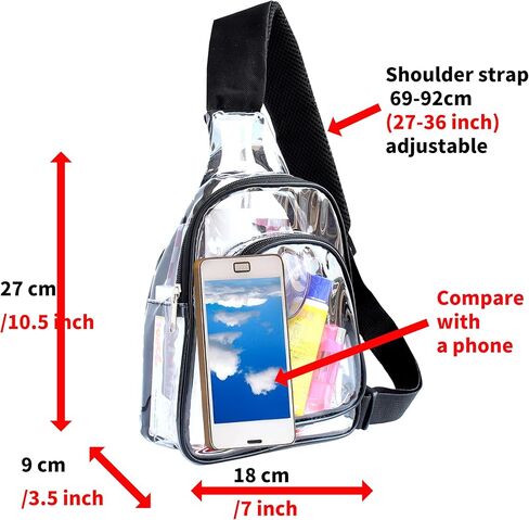 محافظ صغيرة شفافة للنساء والرجال، حقيبة شفافة للمناسبات والحفلات الموسيقية، حقيبة ظهر على الكتف in Kuwait