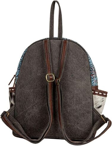 Myra Bag Backpack Bag for Women - Western Upcycled Hairon & Leather Bag Charcoal Gray in Saudi Arabia