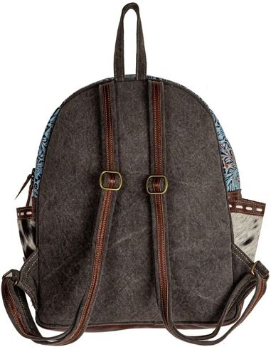 Myra Bag Backpack Bag for Women - Western Upcycled Hairon & Leather Bag Charcoal Gray in Saudi Arabia