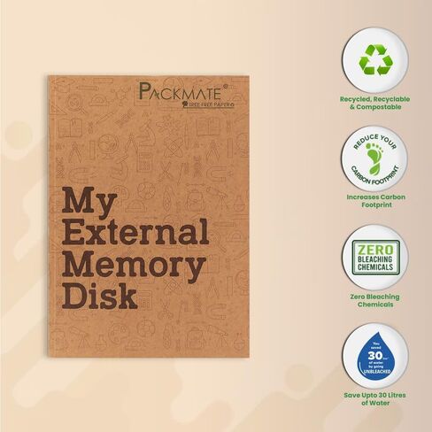 Packmate A4 Exercise Book (Pack of 3), Ruled, Made of Recycled Paper, Sustainable Product in Saudi Arabia