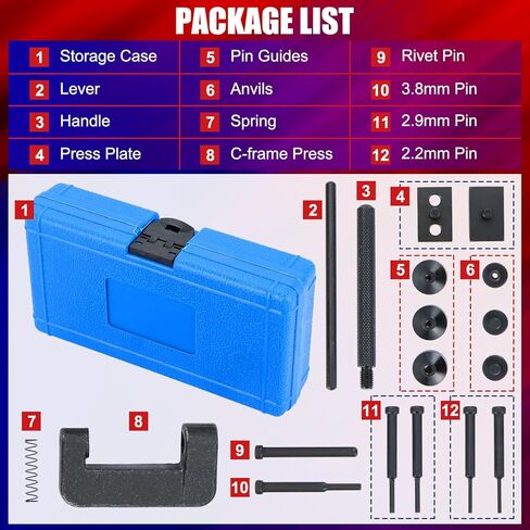 20pc Chain Breaker Tool Kit with C Frame 3 Anvils 5 Break Tips, Motorcycle Chain Breaker Set, Chain Removal Tool, Chain Cutter and Riveter with Case for ATV, Bicycle, Cam and 25 to 630 Chains in Saudi Arabia