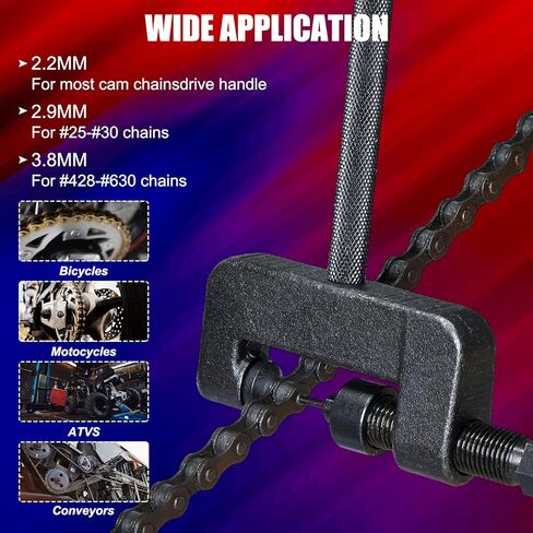20pc Chain Breaker Tool Kit with C Frame 3 Anvils 5 Break Tips, Motorcycle Chain Breaker Set, Chain Removal Tool, Chain Cutter and Riveter with Case for ATV, Bicycle, Cam and 25 to 630 Chains in Saudi Arabia