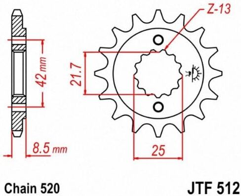 JT Sprockets JTF512.17 17T ضرس أمامي فولاذي in Saudi Arabia