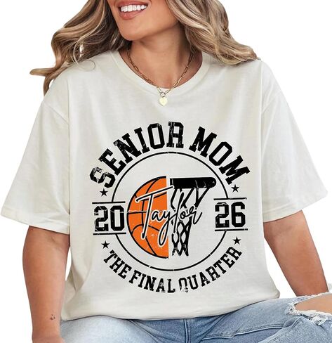 Chillever Custom Basketball Mom Shirt, Personalized Basketball Mama Tshirt, Senior Basket Ball Mama Gifts, Senior Mom Gifts in Saudi Arabia