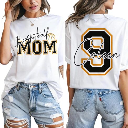 Chillever Custom Basketball Mom Shirt, Personalized Basketball Mama Tshirt, Senior Basket Ball Mama Gifts, Senior Mom Gifts in Saudi Arabia