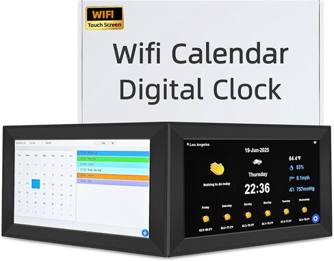 WiFi Digital Calendar Clock, Smart Touchscreen Electronic 2026 Calendar Family Planner for Scheduling/Organizing/Reminders,No APP(10.1inch Black) in Saudi Arabia