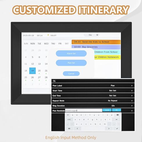 WiFi Digital Calendar Clock, Smart Touchscreen Electronic 2026 Calendar Family Planner for Scheduling/Organizing/Reminders,No APP(10.1inch Black) in Saudi Arabia
